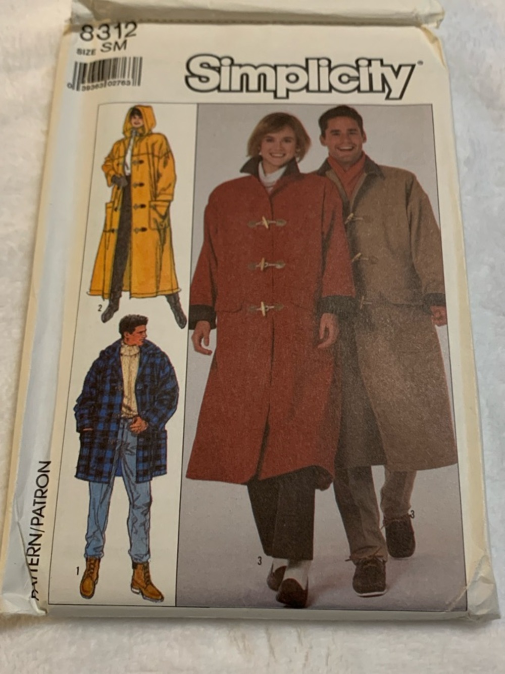 Simplicity 8312 Misses’, Men’s & Teen-Boys’ Trench & Coat Pattern Size Small